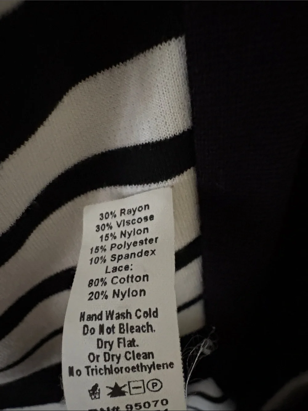 Weston Wear by Anthropologie Black and White Striped Sheath Dress with Lace Back